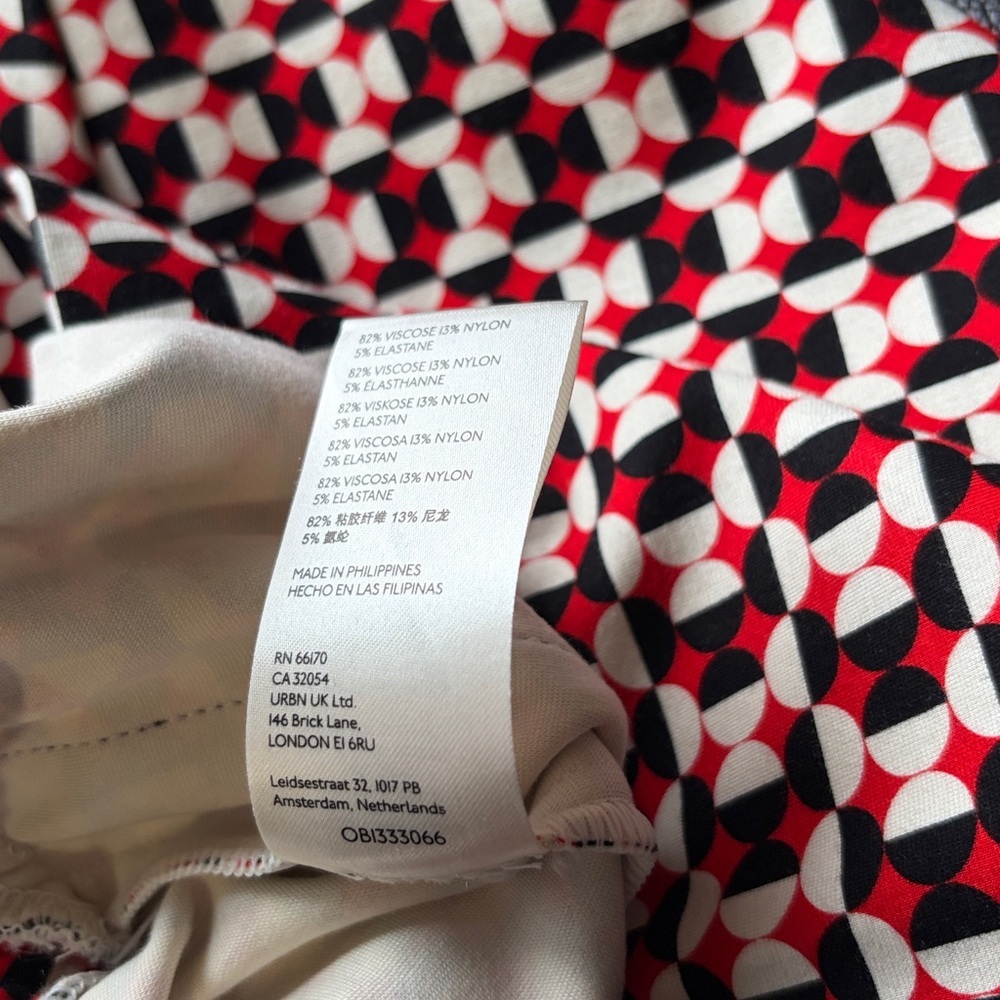 Anthropologie Maeve The Margot Kick Flare Pants Red Geometric Pull On Sz XS - Picture 13 of 15
